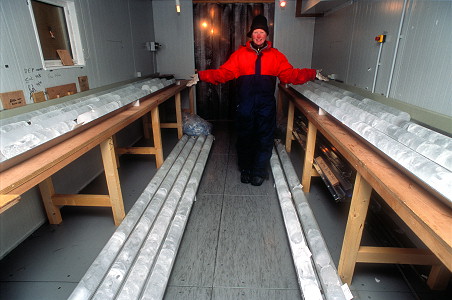 [IceCoreDisplay.jpg]
Display of a couple thousand years worth of climatic data. At those depths, one meter of ice can hold 500 years of climate information.