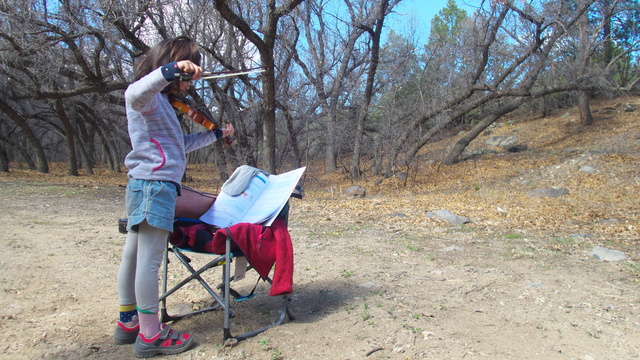 [20190501_085059_CampingTrees.jpg]
Playing violin in the middle of curved trees.