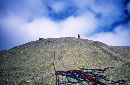 [Corsica_PuntaDiamanteSummit.jpg]
Last easy but runout pitch on the Punta Diamante.