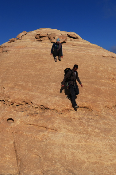 [20111106_082427_ThamudeanRd.jpg]
Up and down all the way over plenty of smooth domes. Techniques to accomplish your goals may vary: sturdy pants my be more important than good shoes for some people.