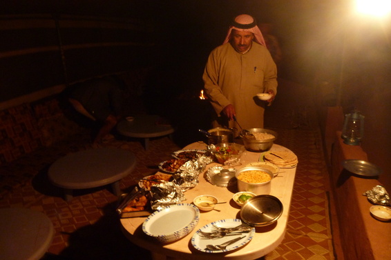 [20111110_171931_VCR_Camp.jpg]
Our host, Abdullah Ali, and his well organized camp (and good food). He knows where all the climbing routes start from (including routes that aren't in the guidebook like Black Eagle, see below), and can take you there in 4x4 (or camel!).