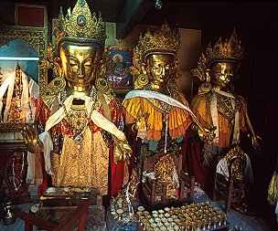 [Buddhas.jpg]
Inside a temple, statues of 'enlightened' buddhas.