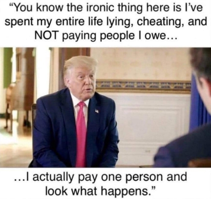 [PayOnePerson.jpg]
Trump pays *one* person