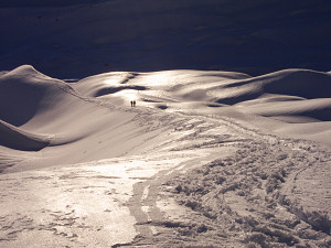 Sunrise on the upper part of the Arsine glacier