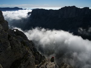 Climbing the gullies of Mt Aiguille