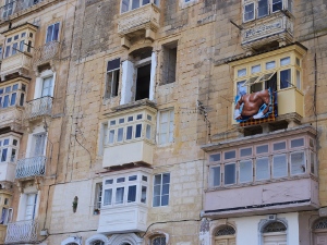 Contrast on the balconies of Valletta