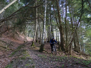 Mountain biking below the Mortier Tunnel