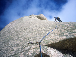 Runout slab on the upper part of the Elephant's back, Bavella