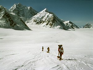 Going up on the Kahiltna glacier