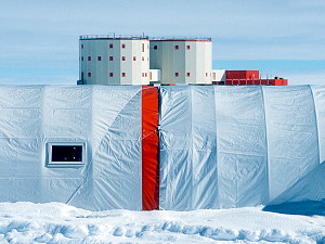 Concordia seen behind the free-time tent of the summer camp