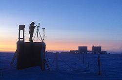 EmanueleChangingFilters4 - Changing filters on the roof of the glaciology shelter.