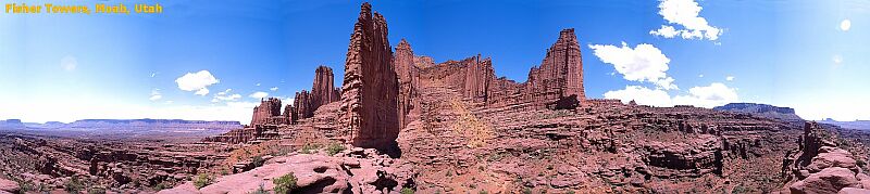 Panorama of the Fisher Towers, Moab, Utah, 2001