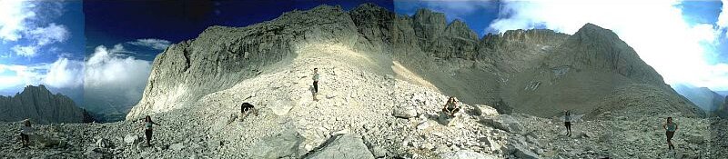 Panorama from the Calderone glacier, Gran Sasso, central Italy, 1998